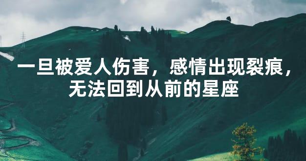 一旦被爱人伤害，感情出现裂痕，无法回到从前的星座